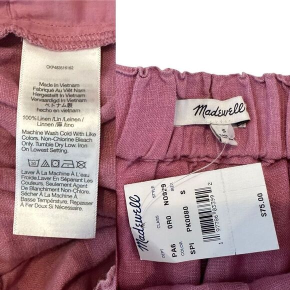 Madewell 100% Linen Flat Front E Back Pull On Shorts Women's - Picture 11 of 13
